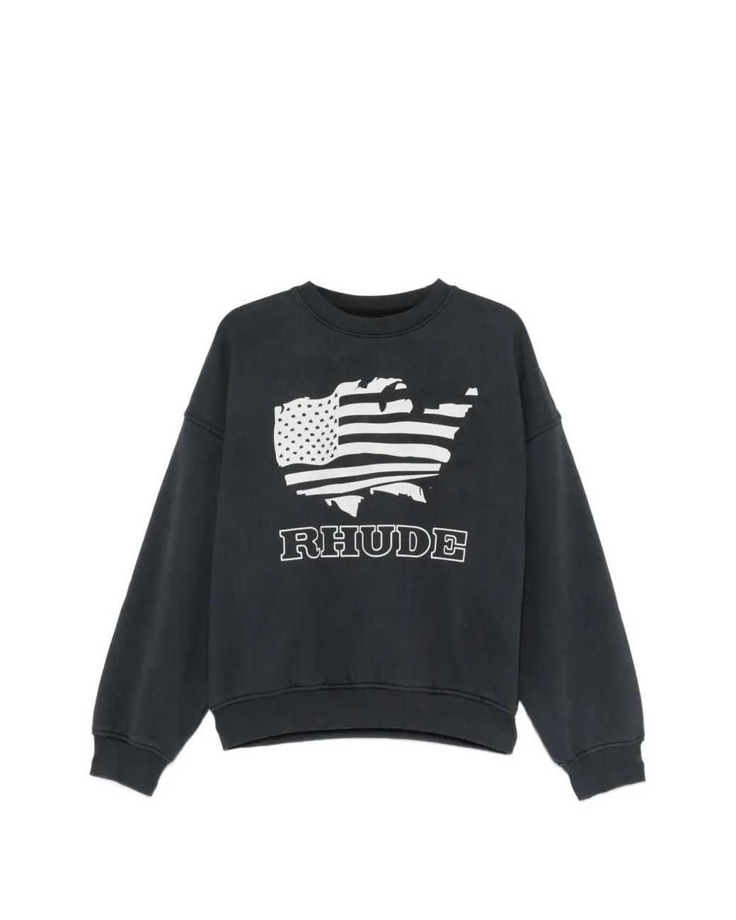 Rhude Black Banner Crewneck for men