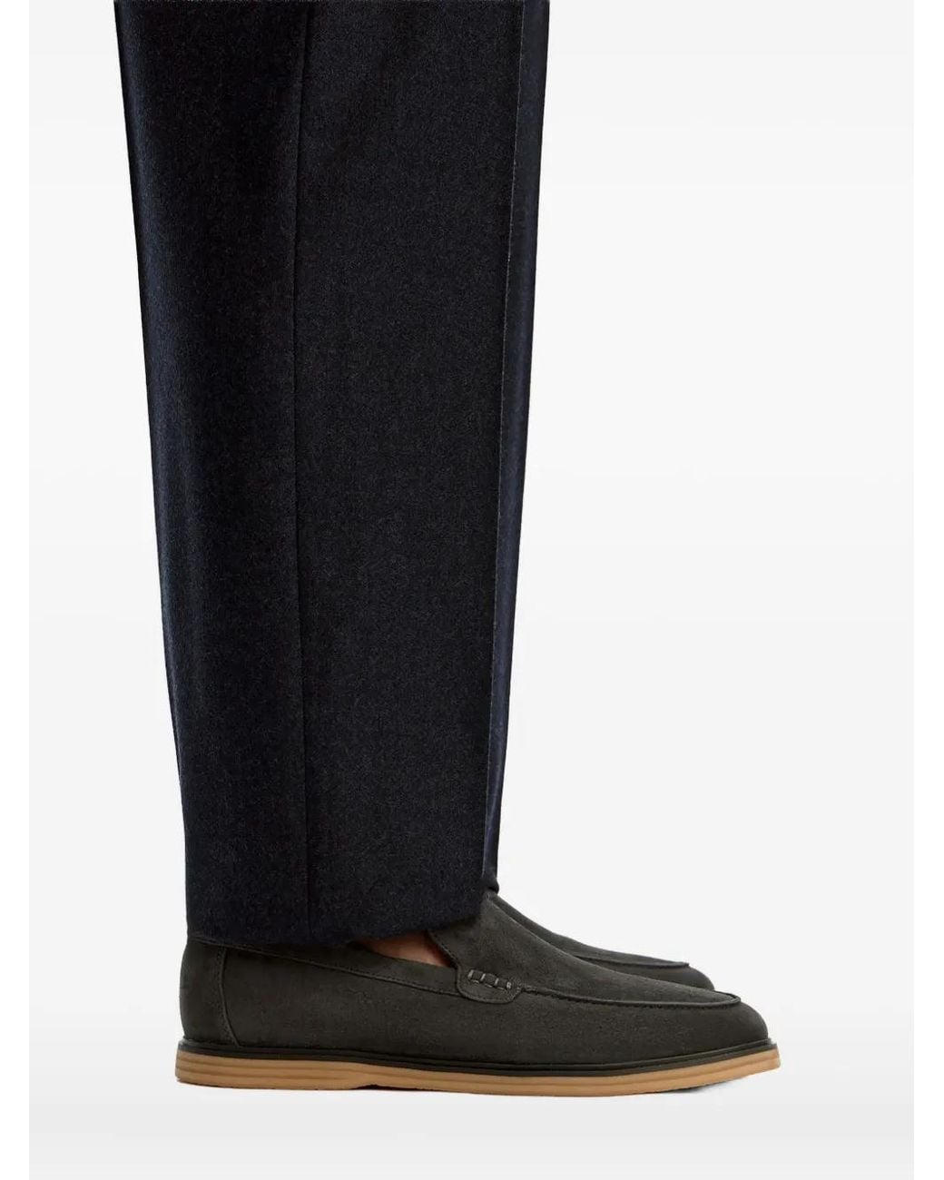 12 STOREEZ Black Suede Loafers for men