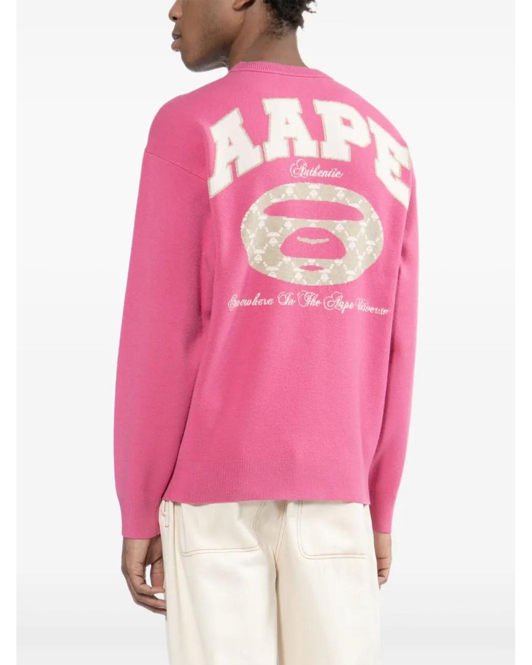Aape By A Bathing Ape Pink Logo-Printed Sweatshirt for men