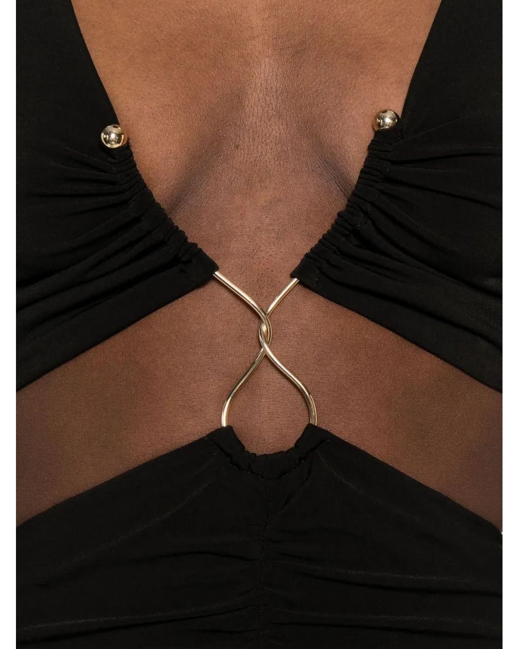 Nissa Black Cut-Out Maxi Dress