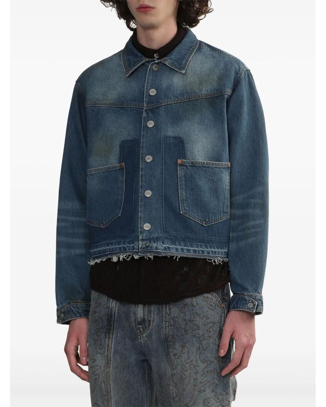 ANDERSSON BELL Blue Denim Shirt Jacket for men