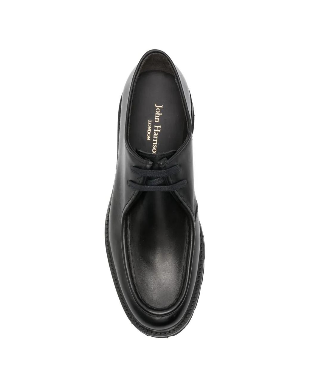 JOHN HARRISON Black Leather Derby Shoes for men