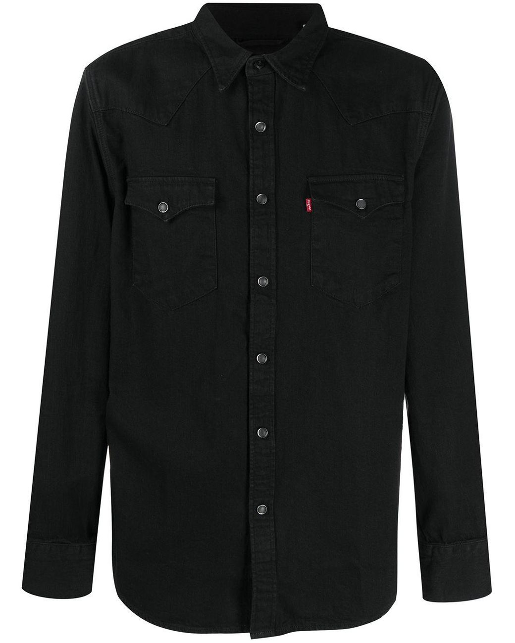 levis black denim shirt