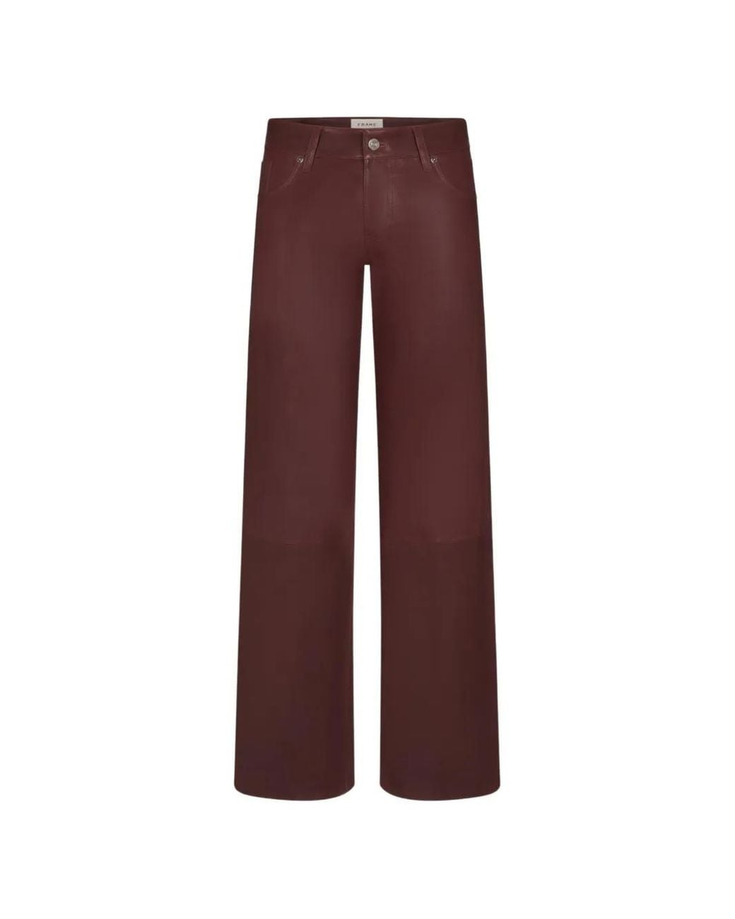 FRAME Purple High-Waisted Wide-Leg Trousers