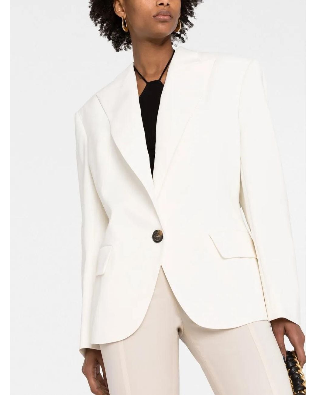 Alexandre Vauthier White Single-Breasted Blazer