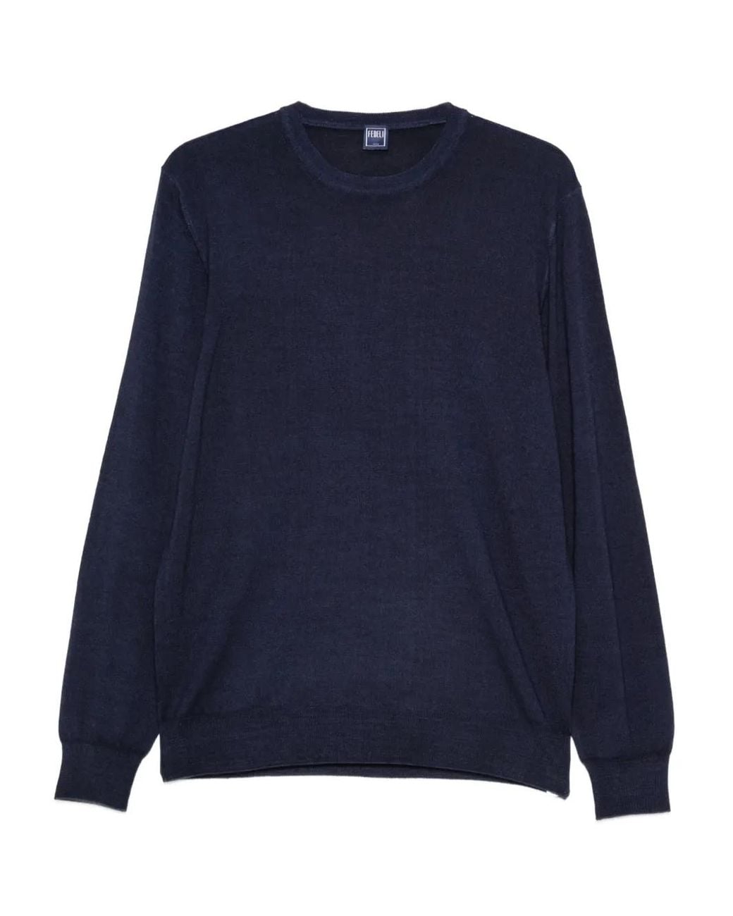 Fedeli Blue Merino-Wool Top for men