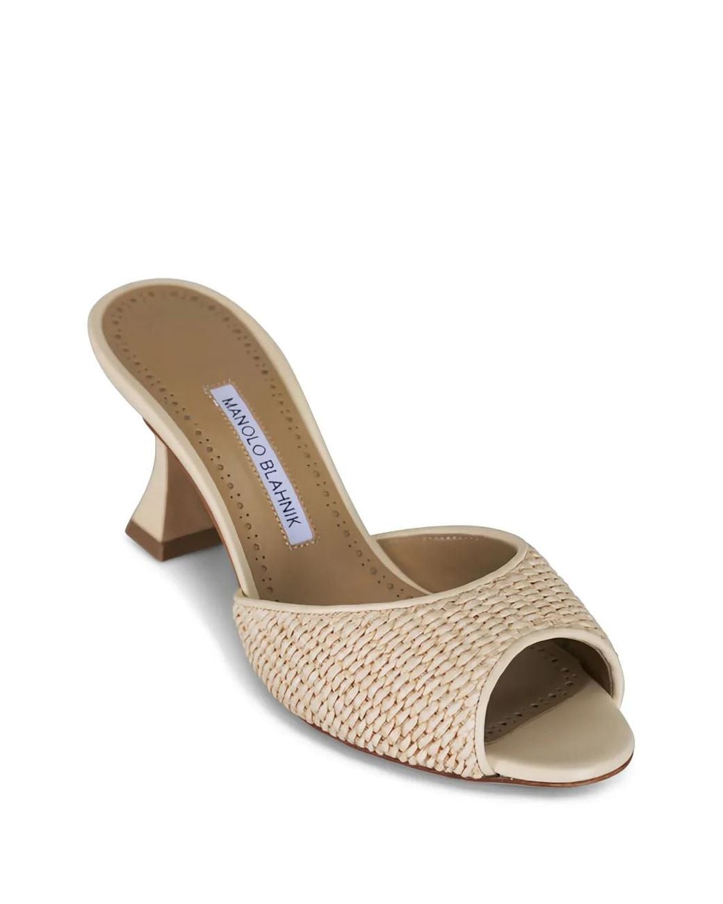 Manolo Blahnik Natural Jadara Open-Toe Sandals