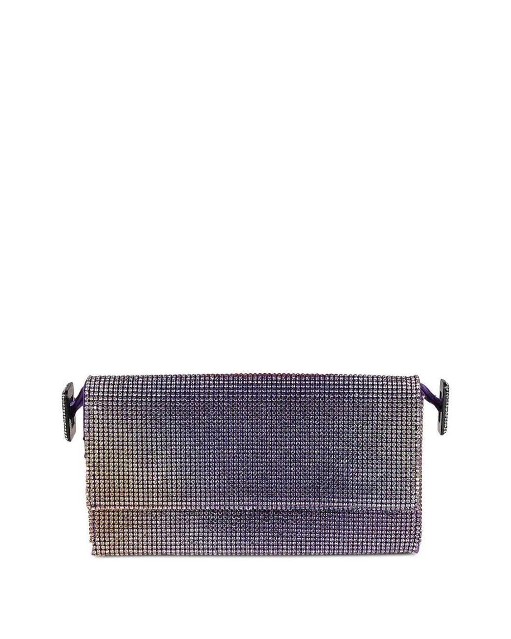 Benedetta Bruzziches Purple Crystal-Embellished Satchel