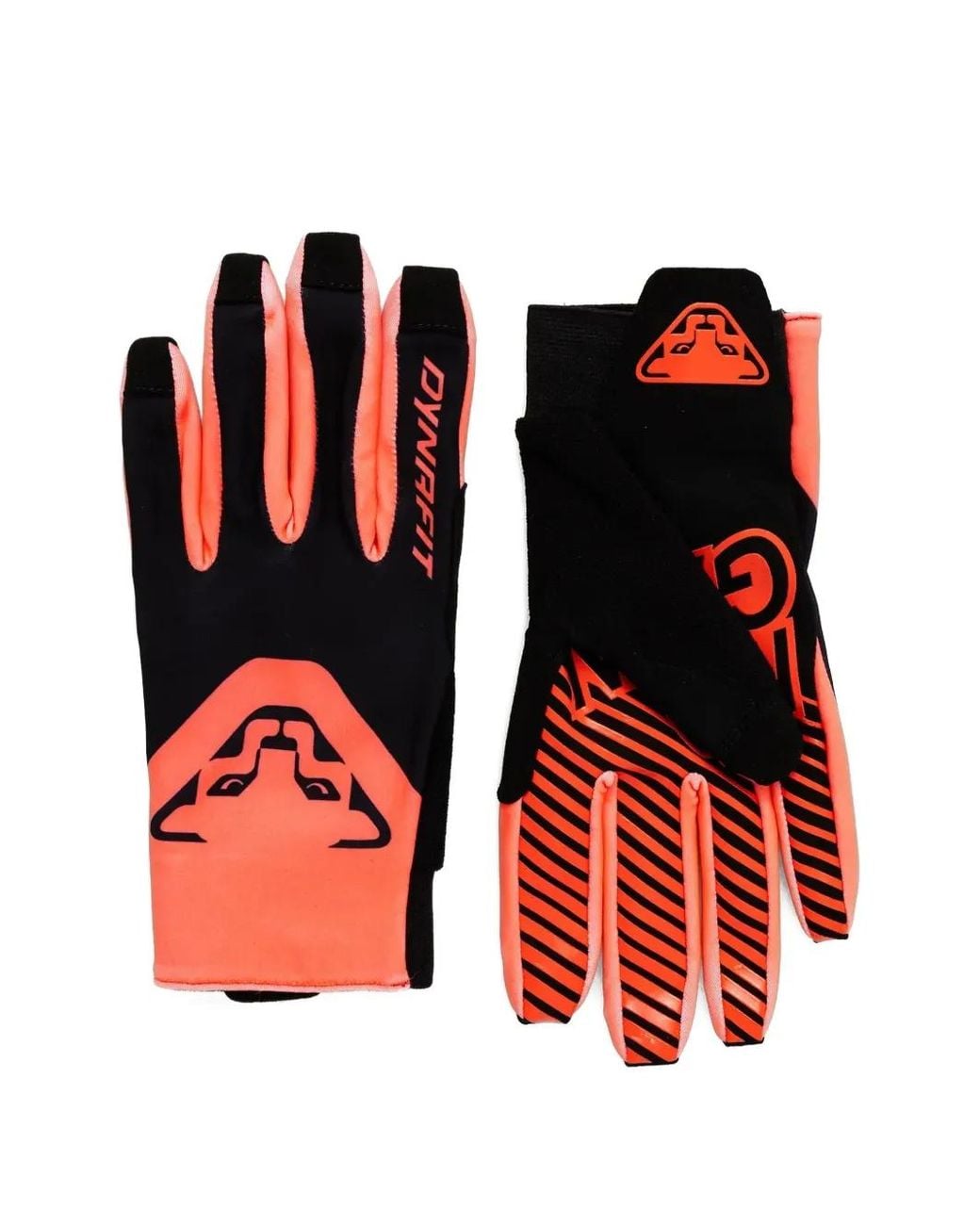 Dynafit Red Dna Logo-Print Striped Gloves