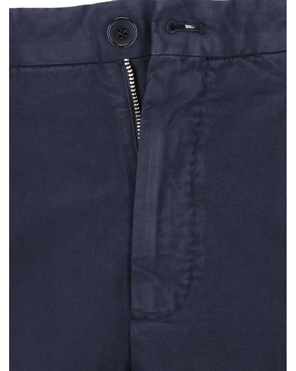 Incotex Blue Pleated Tapered Trousers for men