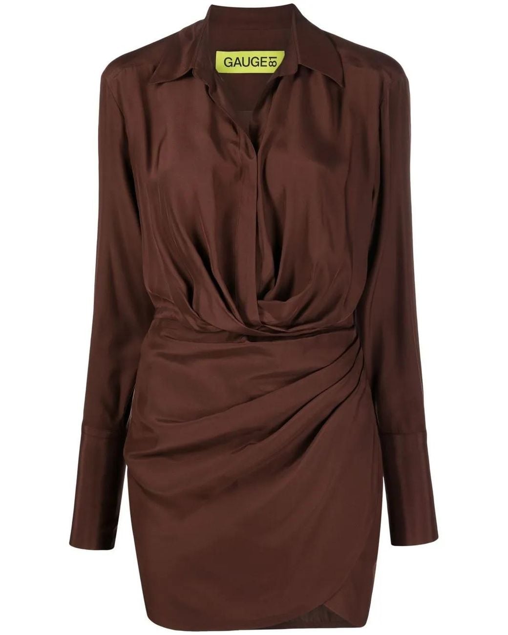 GAUGE81 Brown Naha Short Dress