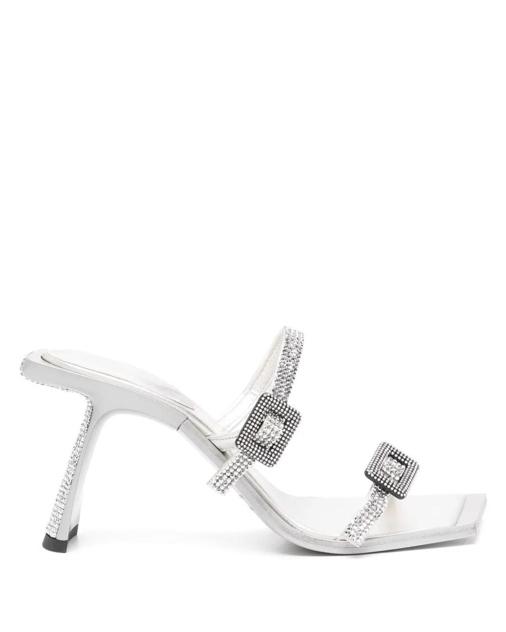 Benedetta Bruzziches White Crystal-Embellished Sandals