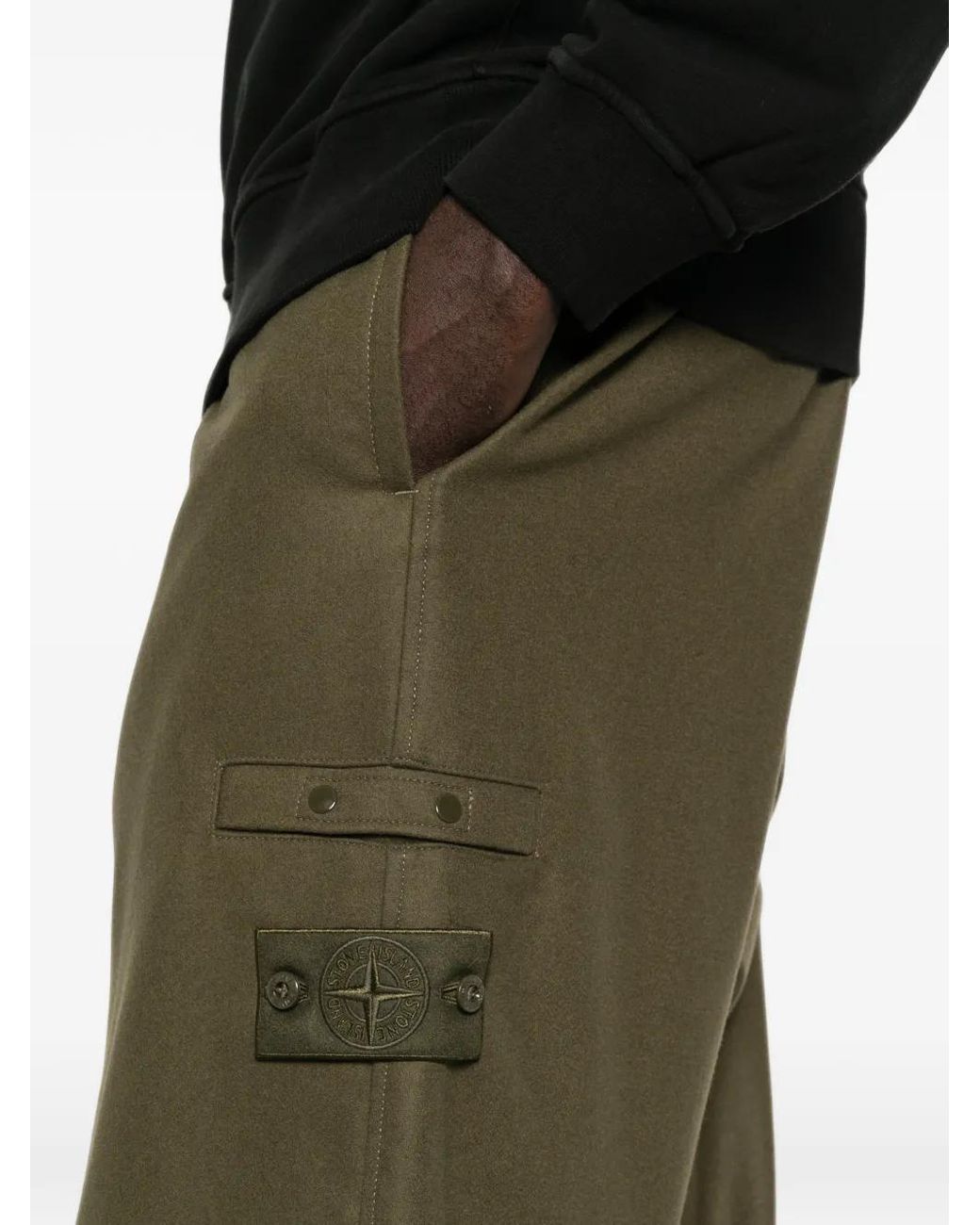 Stone Island Green Logo-Patch Track Pants for men