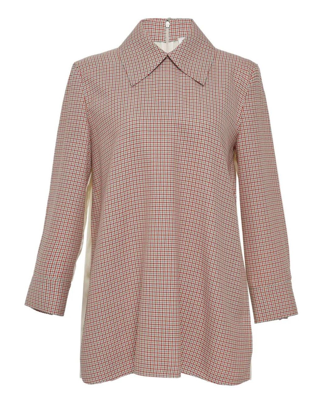 Jil Sander Brown College Checked Top