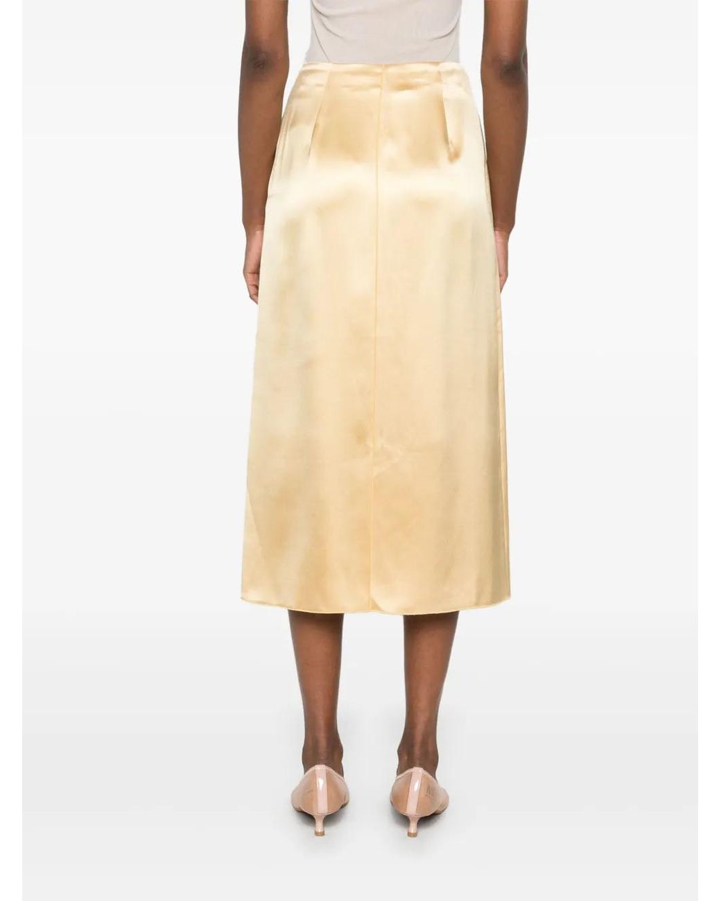 Altuzarra Natural Satined Midi Skirt
