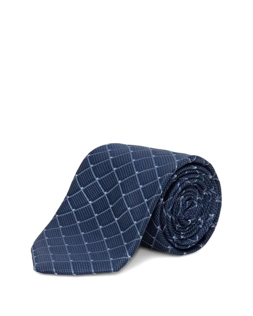 Michael Kors Blue Check-Pattern Tie for men