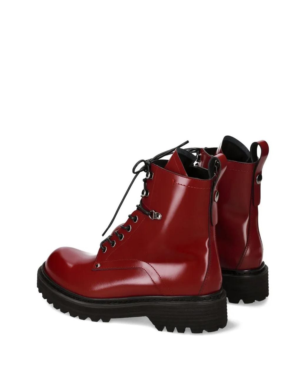 Premiata Red Lace-Up Zip Boots