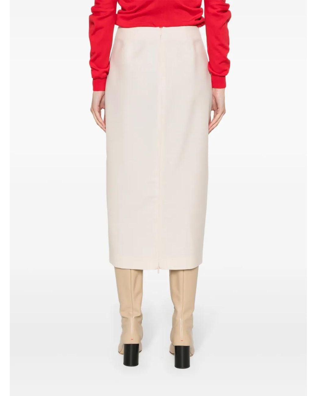 The Row White Bartellette Pencil Skirt