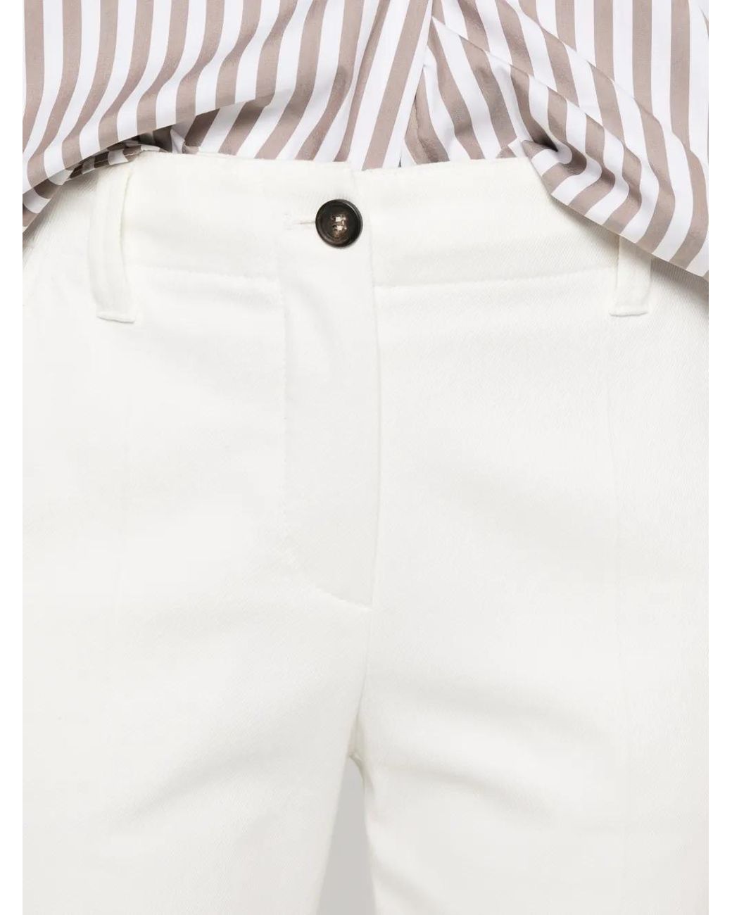 Pantalones Rectos Con Botones Brunello Cucinelli de color White
