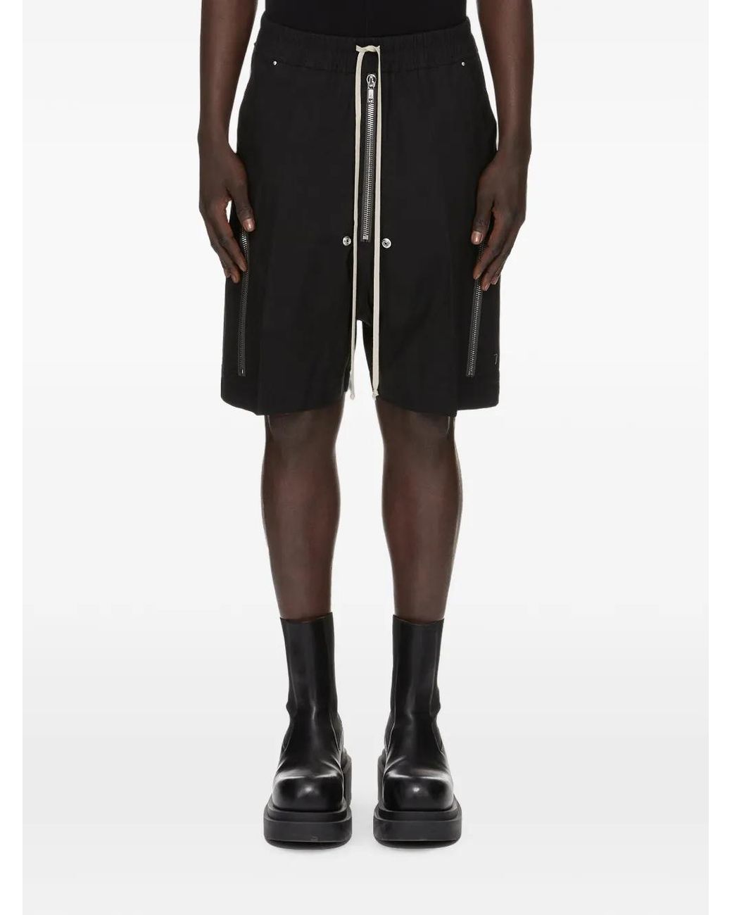 Rick Owens Black Heizer Shorts S for men