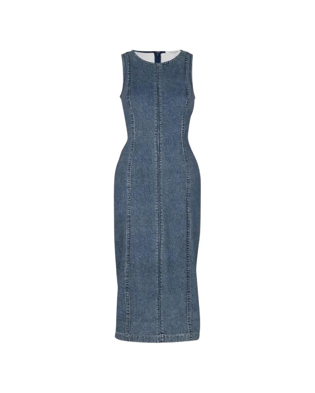Rag & Bone Blue Miramar Ponte Olivia Midi Dress