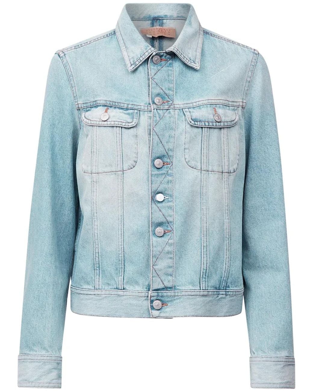 MM6 by Maison Margiela Blue Cut-Out Jacket