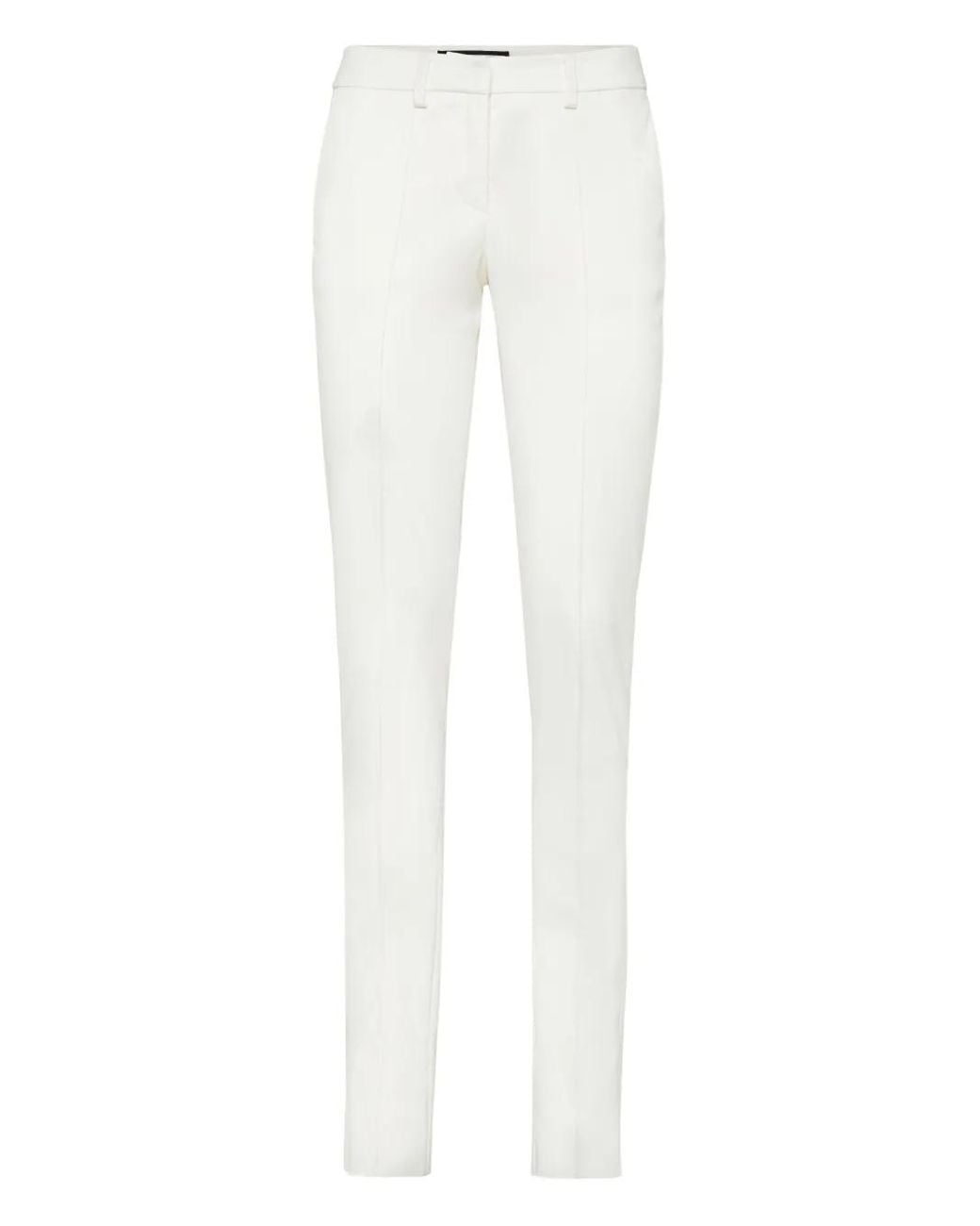 Philipp Plein White Cady Office Trousers Fatale