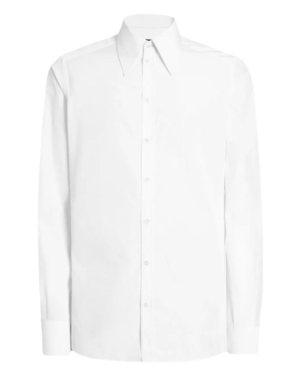 Dolce & Gabbana White Long-Sleeve Button-Down Shirt for men