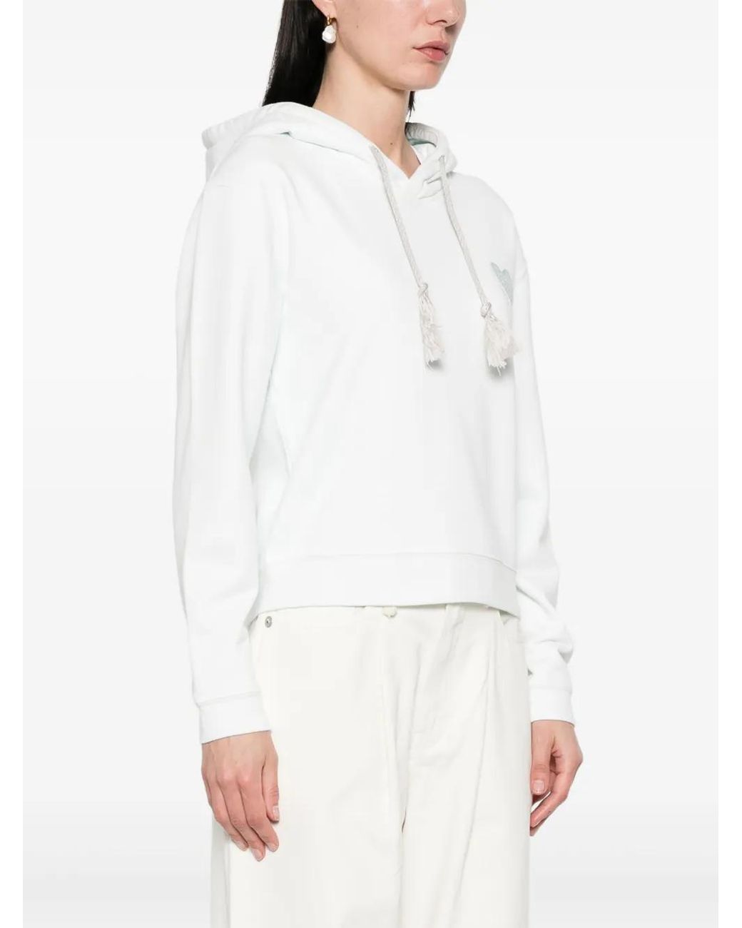 Forte_forte White Logo-Patch Hoodie