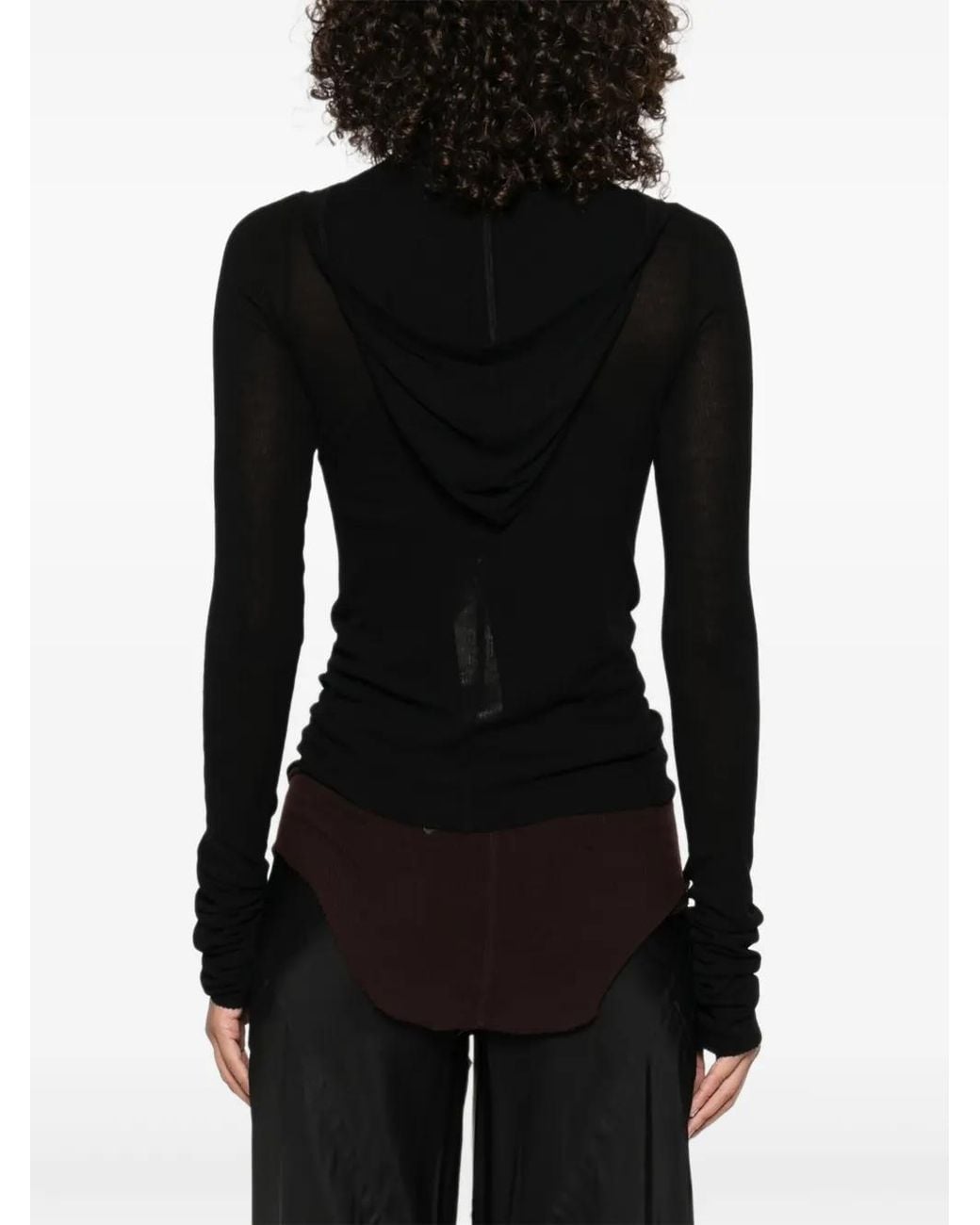 Rick Owens Black Ribbed-Knit Long-Sleeve T-Shirt