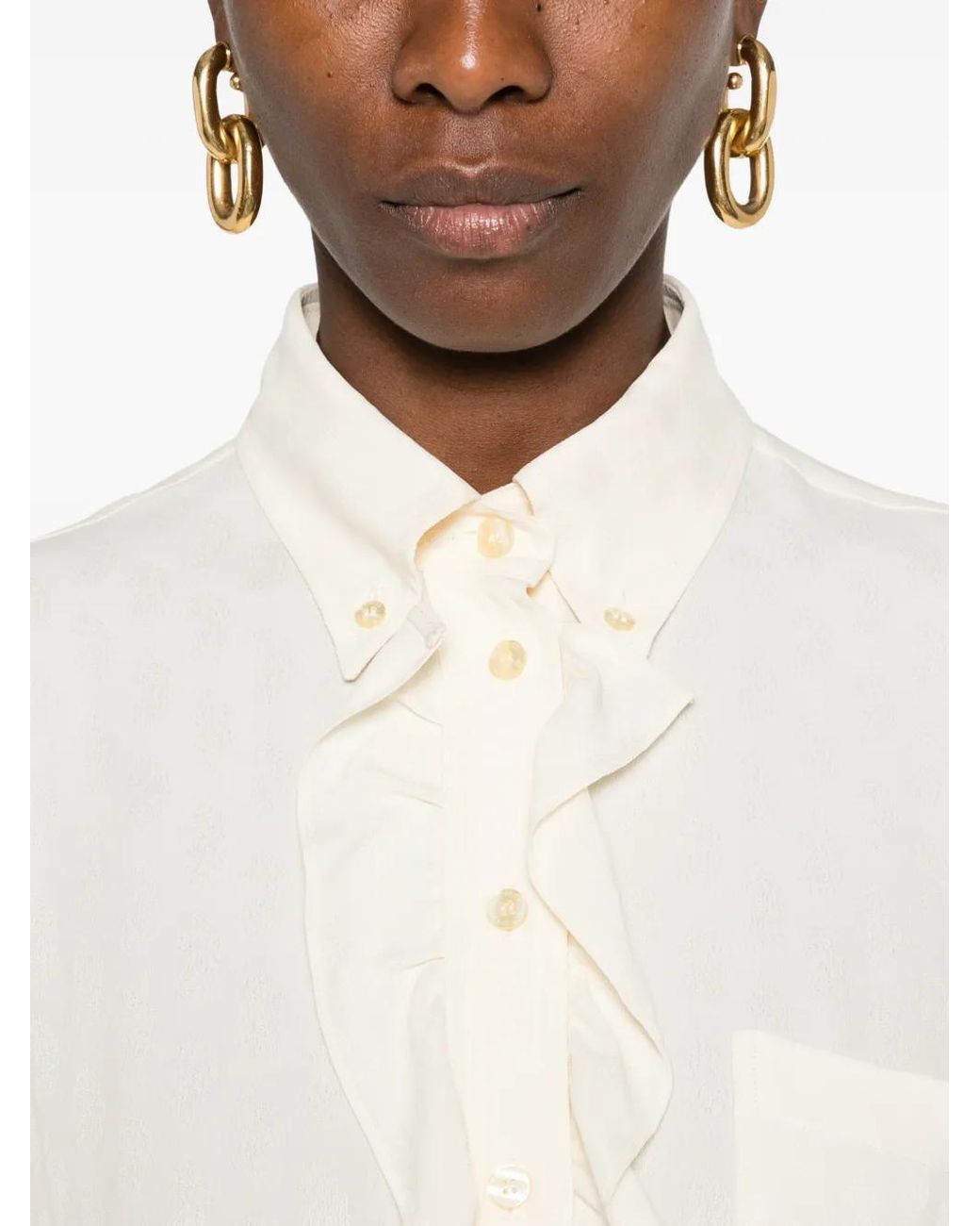 Etro White Ivory Button-Down Shirt