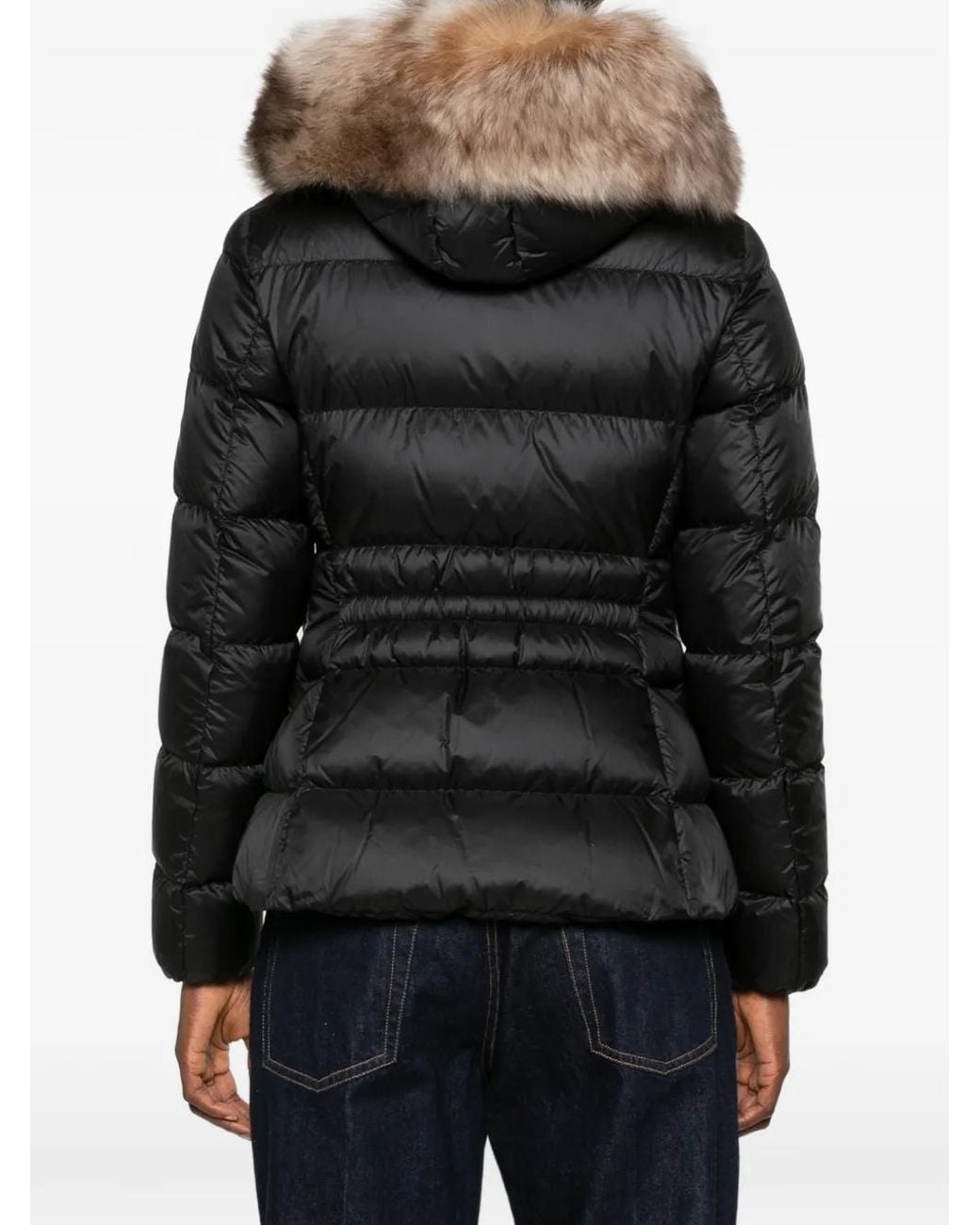 Moncler Black Doudoune Boed Bordée De Fourrure