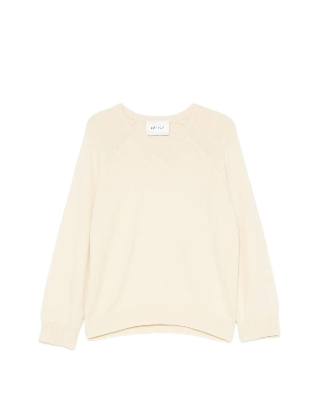 Soft Goat Natural V-Neck Sweater