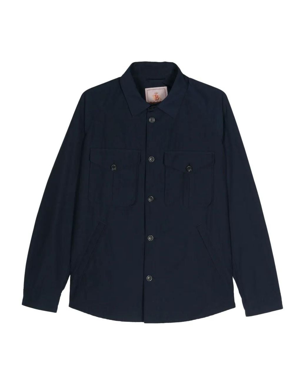 Baracuta Blue Textured Cotton Shirt Jacket for men