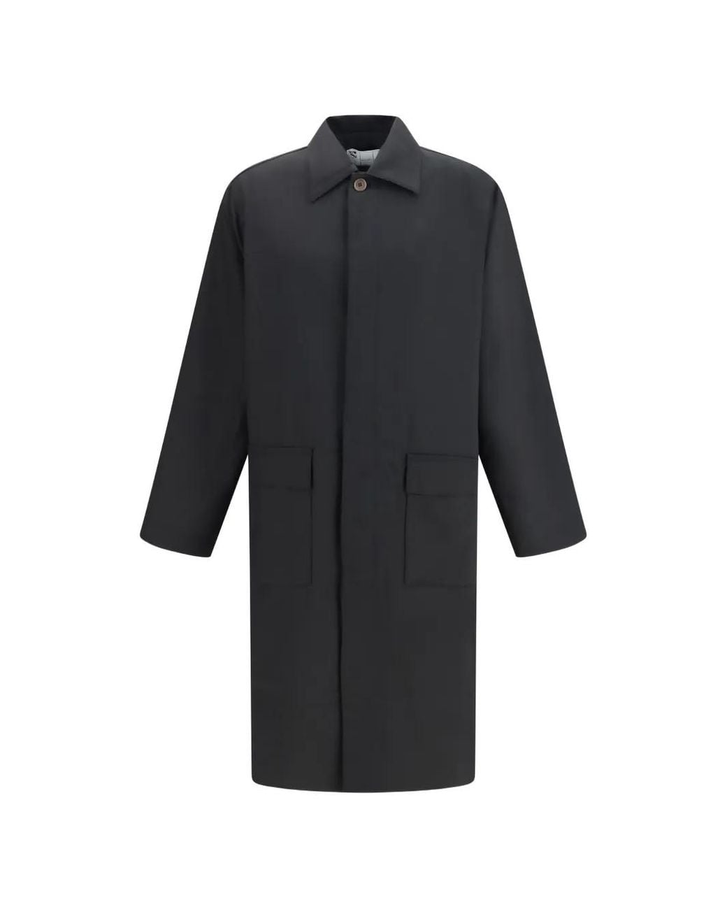 GR10K Black Manteau Lab À Simple Boutonnage for men