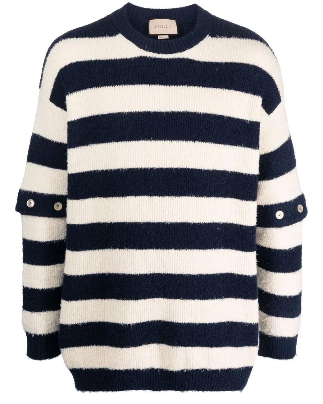 Gucci Blue Striped Knit Cotton Jumper for men
