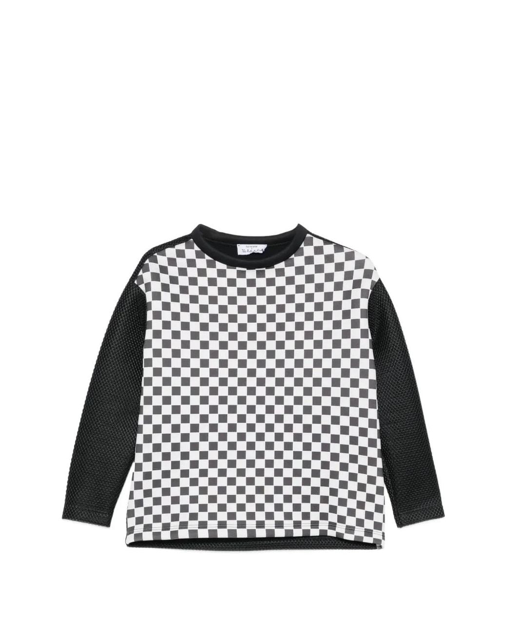 The Artistylist Black Checkerboard-Print Panelled Sweatshirt