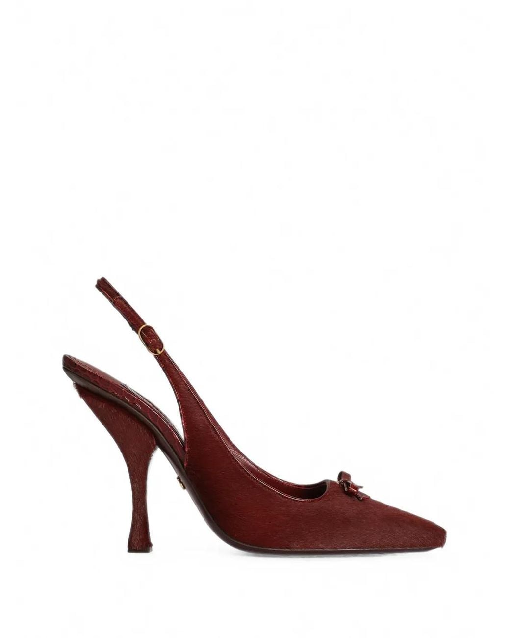 Dolce & Gabbana Purple Pony Slingback Shoes