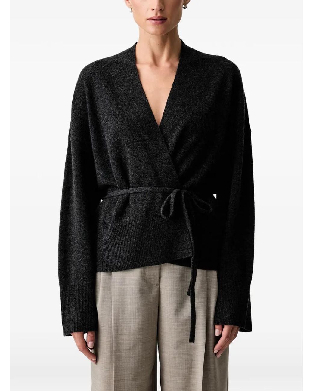 Marc O' Polo Black Oversized Wrap Cardigan