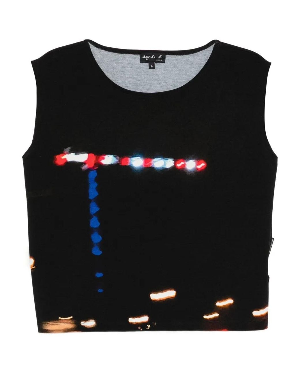 Agnes B. Black Printed Tank Top