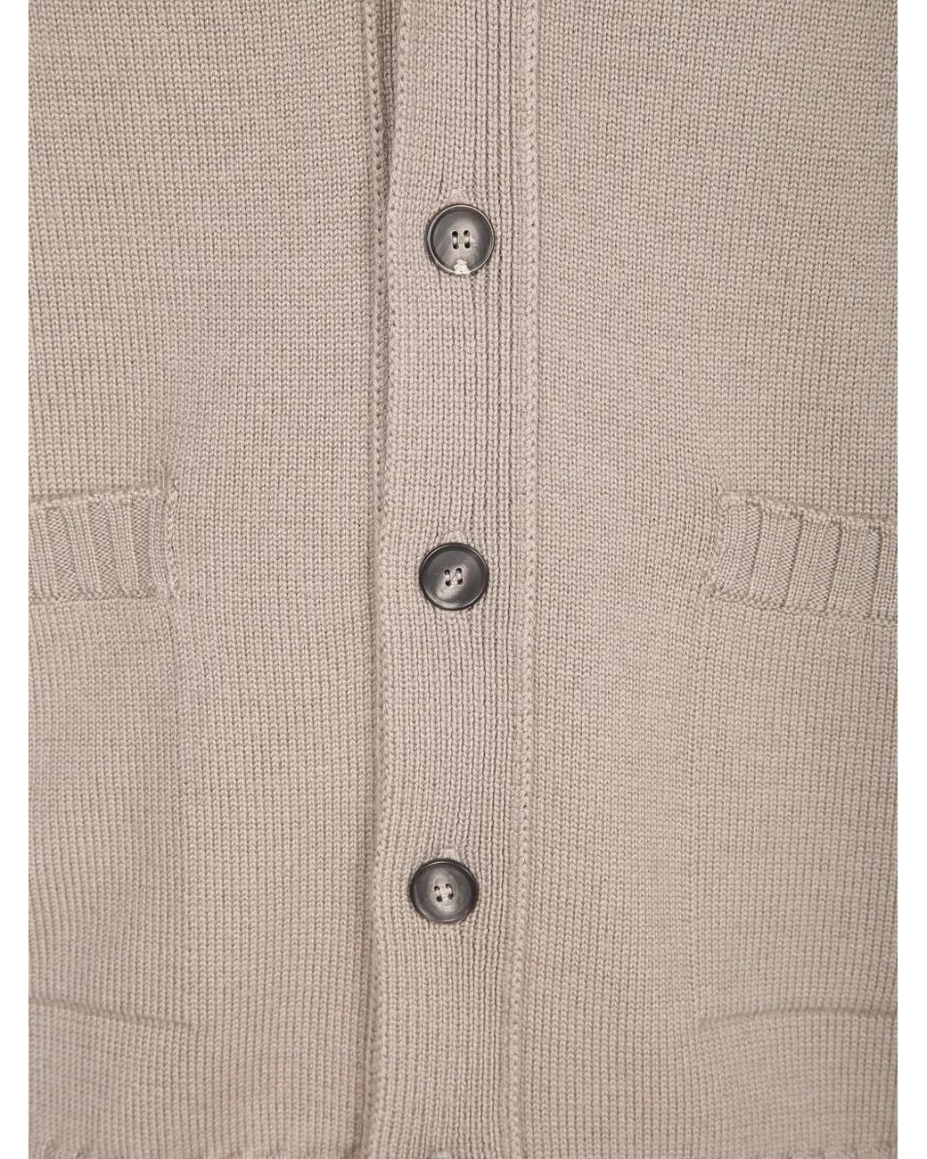 Dell'Oglio Gray V-Neck Buttoned Cardigan for men