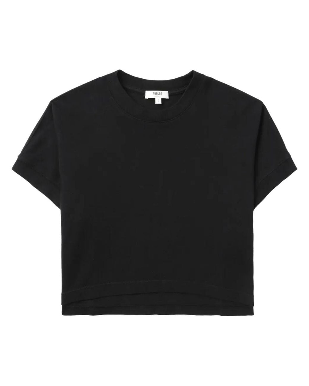 Agolde Black Cropped Cotton T-Shirt for men