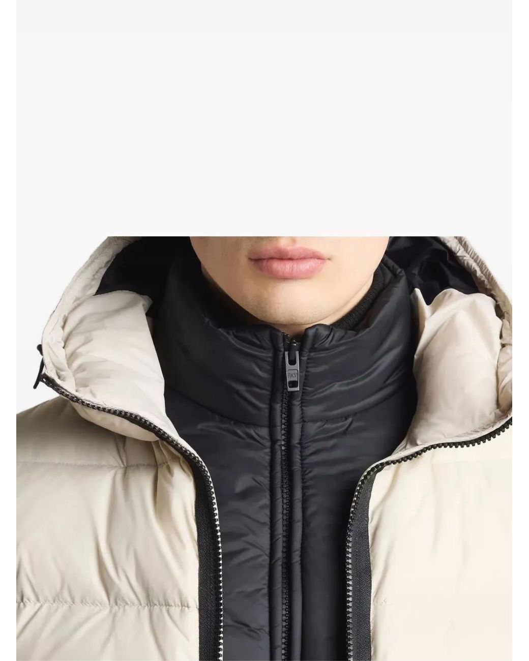 Fay Natural Quilted Hooded Jacket for men