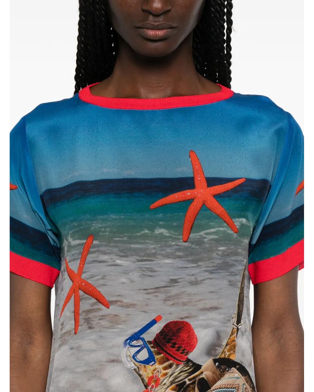 The Artistylist Red Graphic-Print Short-Sleeve Mini Dress