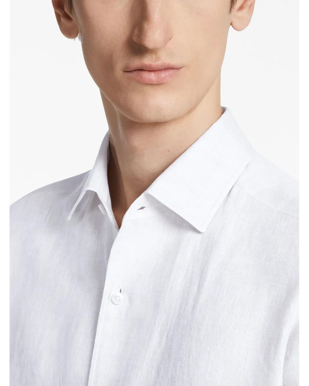 Zegna White Oasi Lino Shirt for men