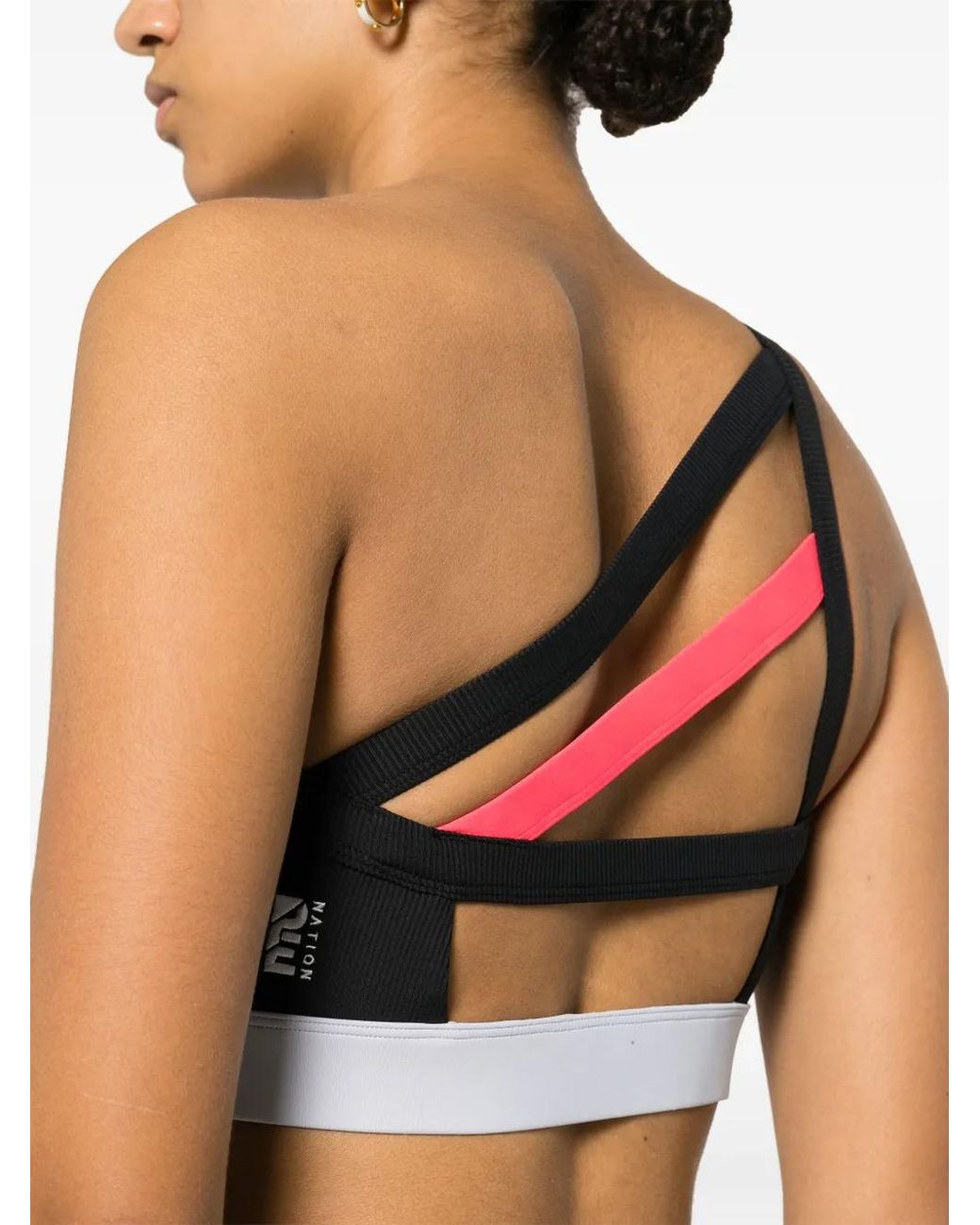 P.E Nation Black Mark One One-Shoulder Sports Bra