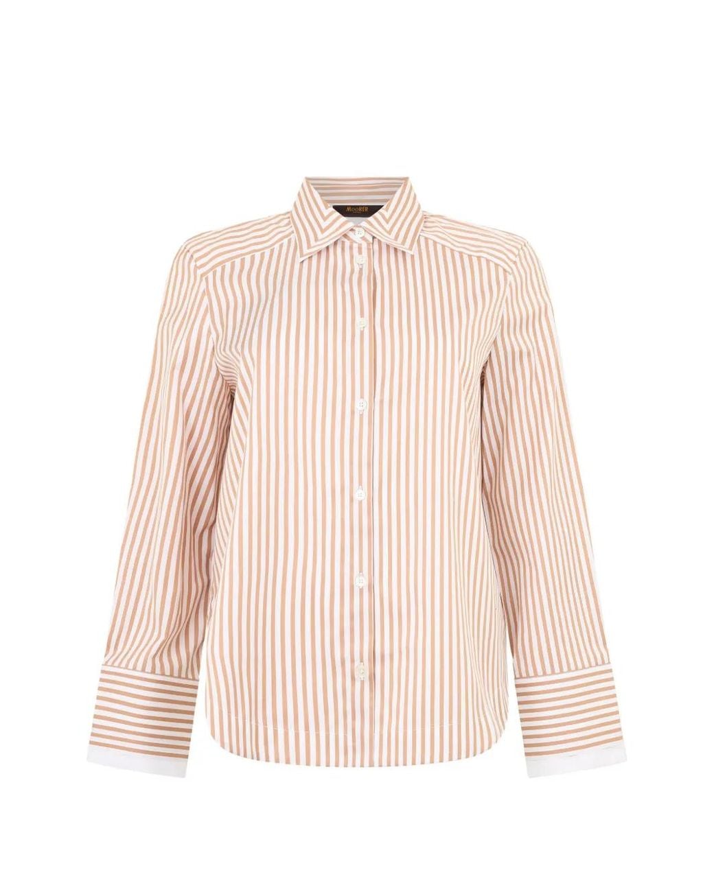 Moorer Pink Striped Long-Sleeve Shirt