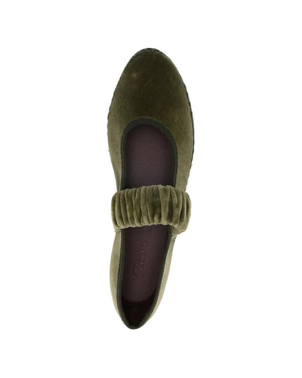 Flabelus Green Mafalda Ruched-Strap Ballet Flats
