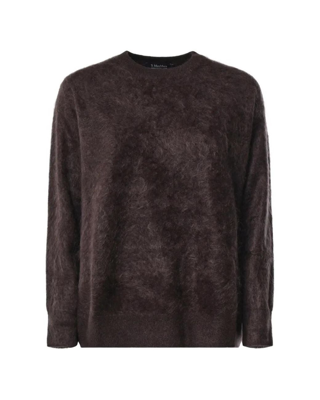 Max Mara Black Brushed Crew-Neck Sweater