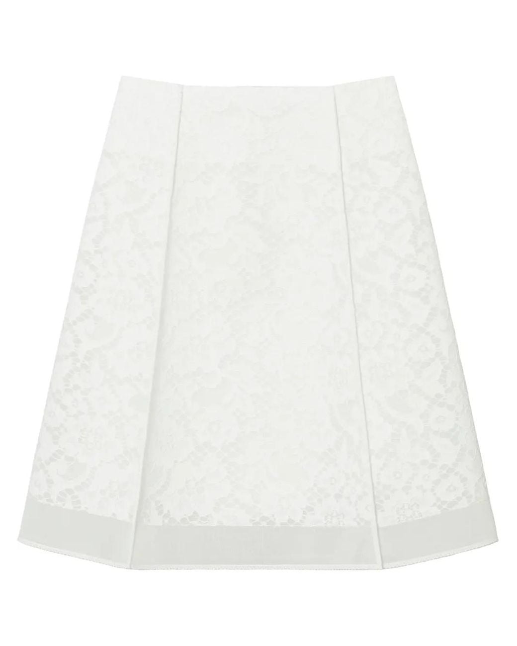 Tory Burch White Corded Lace Skirt